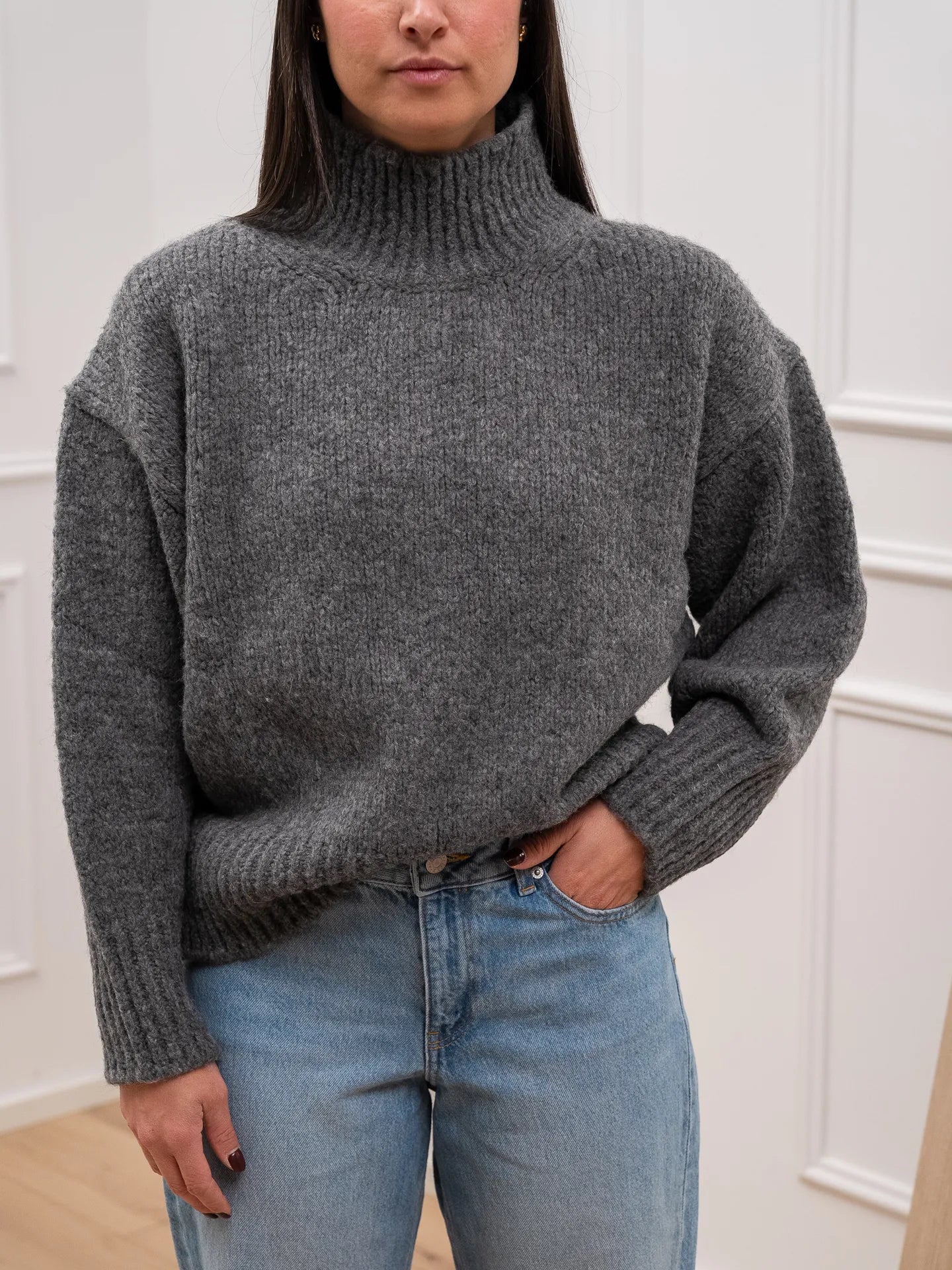 Maglia asfalto collo a cratere - Vicolo