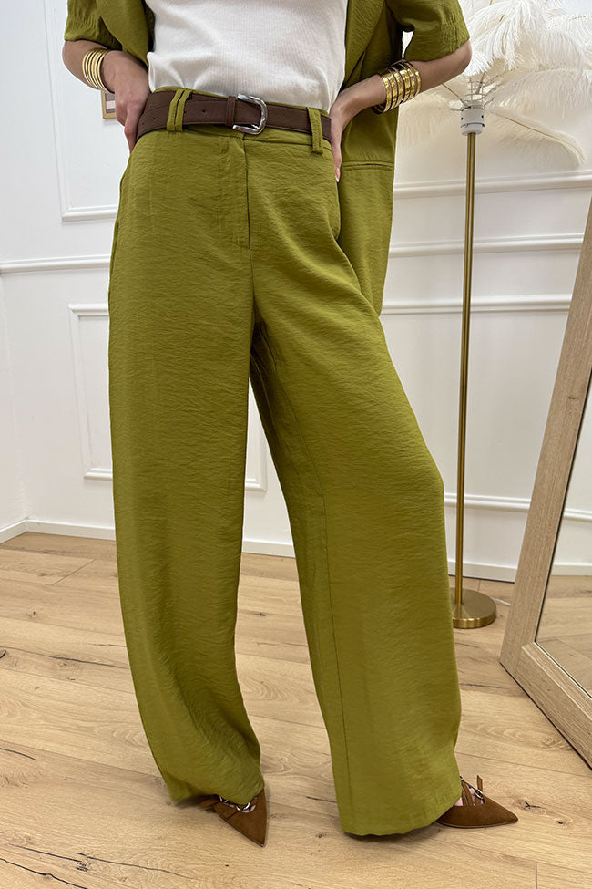 Pantaloni olio in viscosa stropicciata - HaveOne