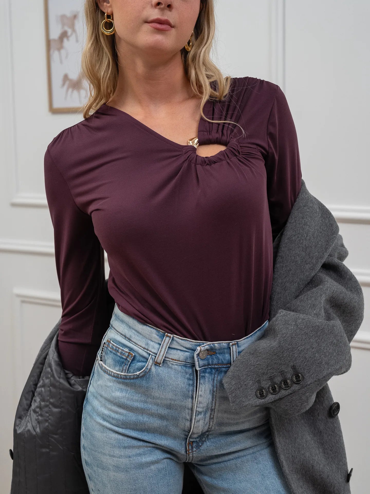 Maglia vino con anello in modal - Vicolo