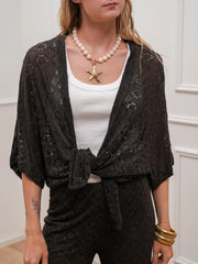 Cardigan Soleil moka crochet - Calibro Shop