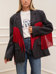 Giacca Arizona blu con frange rosse - Crispy