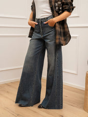 Jeans Julia blu denim thè con spicchio laterale - HaveOne