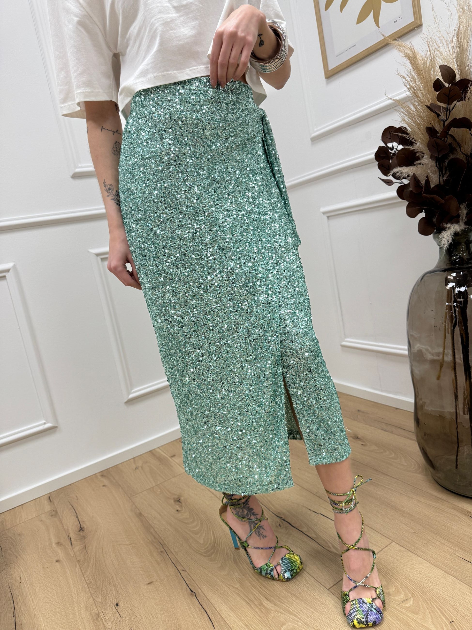 Gonna portafoglio acqua in paillettes - SoAllure