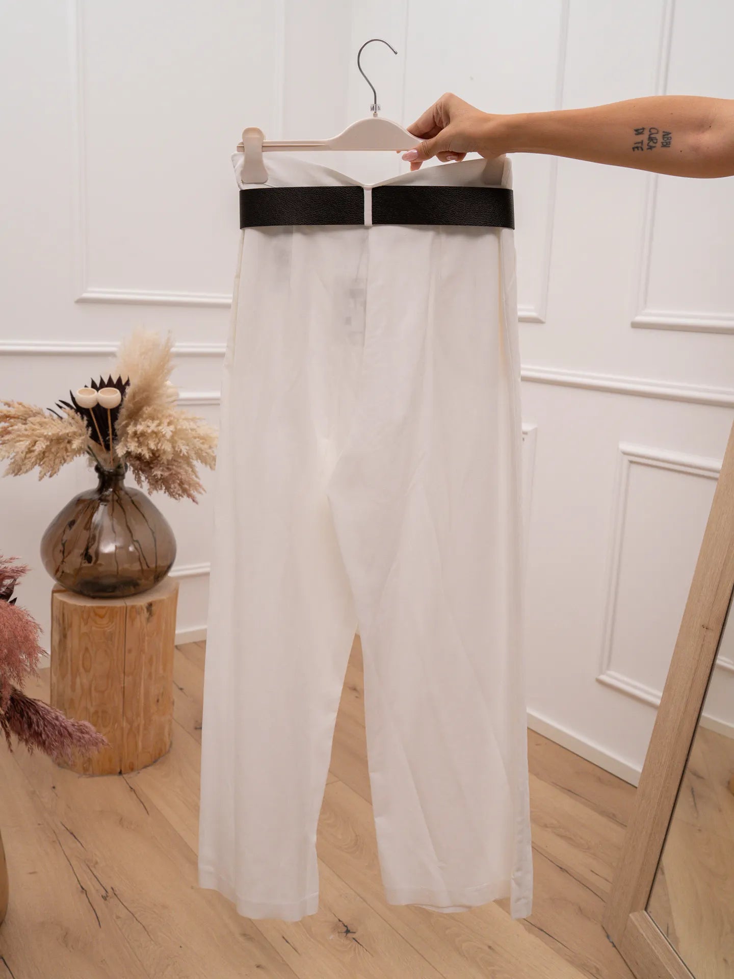 Pantaloni Grace panna misto lino - Dixie