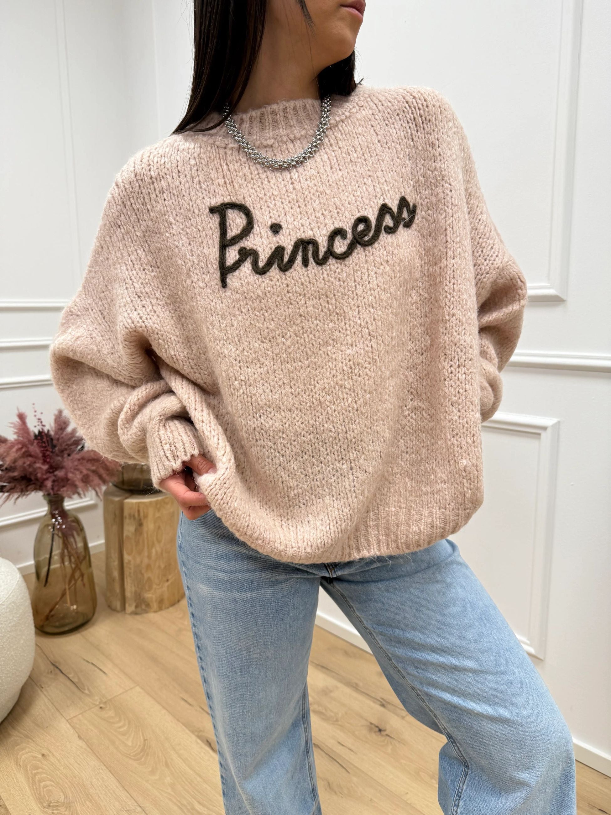 Maglia rosa ricamo "Princess" - You Decide