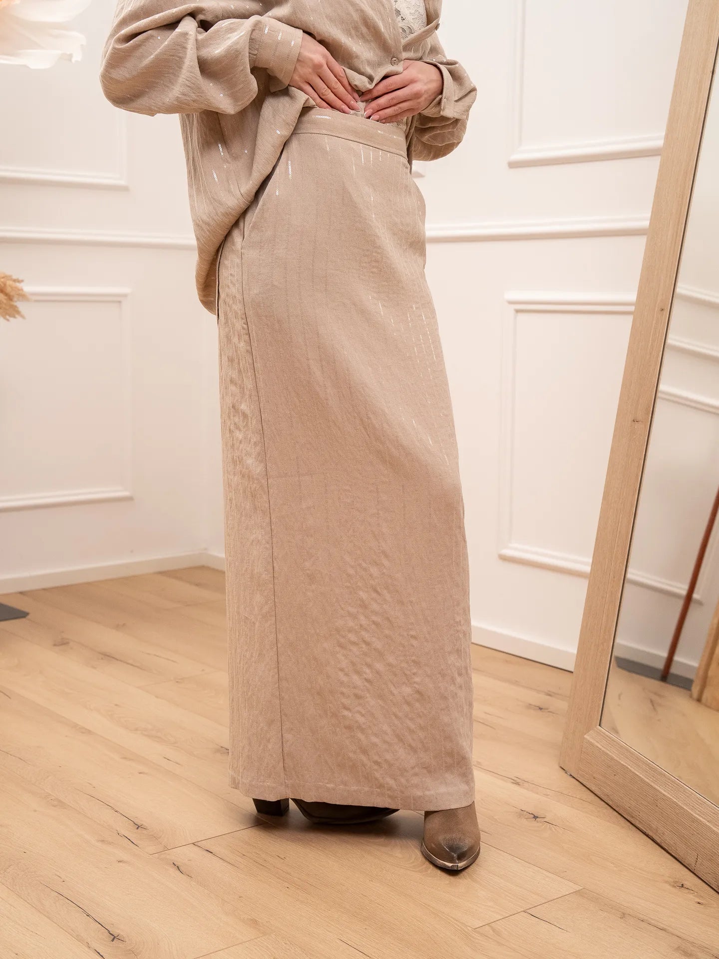 Gonna Glam sabbia gessata con paillettes - Silence Limited