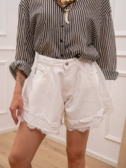Shorts farfalla bianco con pizzo sul fondo - HaveOne