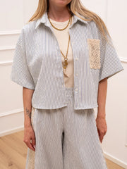 Camicia Garza riga e crochet - Vicolo