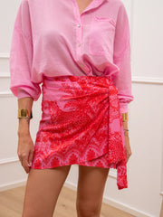 Gonna pareo mini Wild rosa bubble e rossa - Tensione In