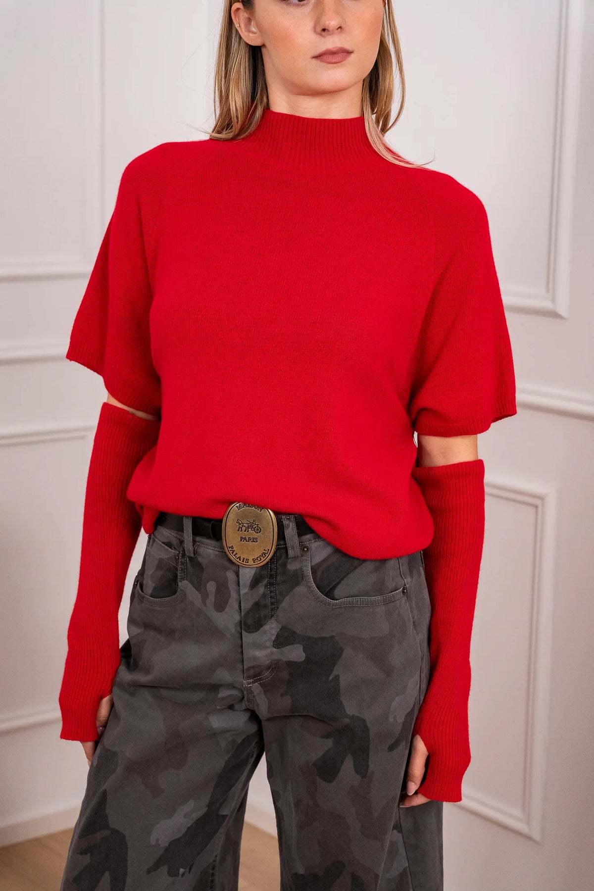 Maglia Break lana e cashmere con manicotti - Vicolo