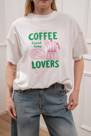 T shirt bianca Coffè Lovers - Vicolo