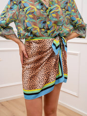 Gonna mini pareo maku bande celeste e lime - HaveOne