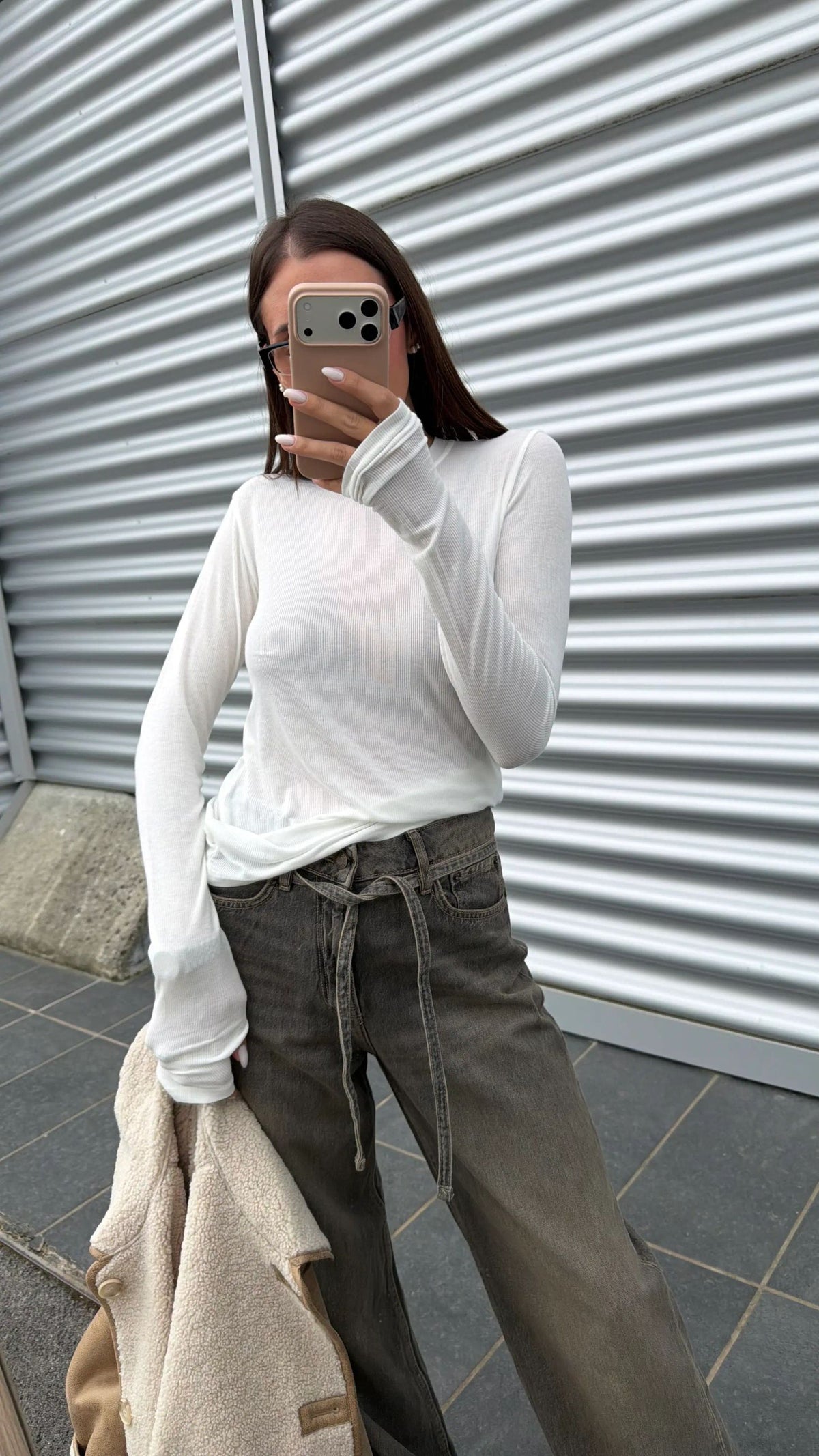 Maglia manicotto a costine misto cashmere - Tensione In