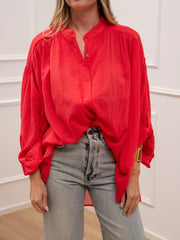 Camicia Corean fragola in mussola - Vicolo