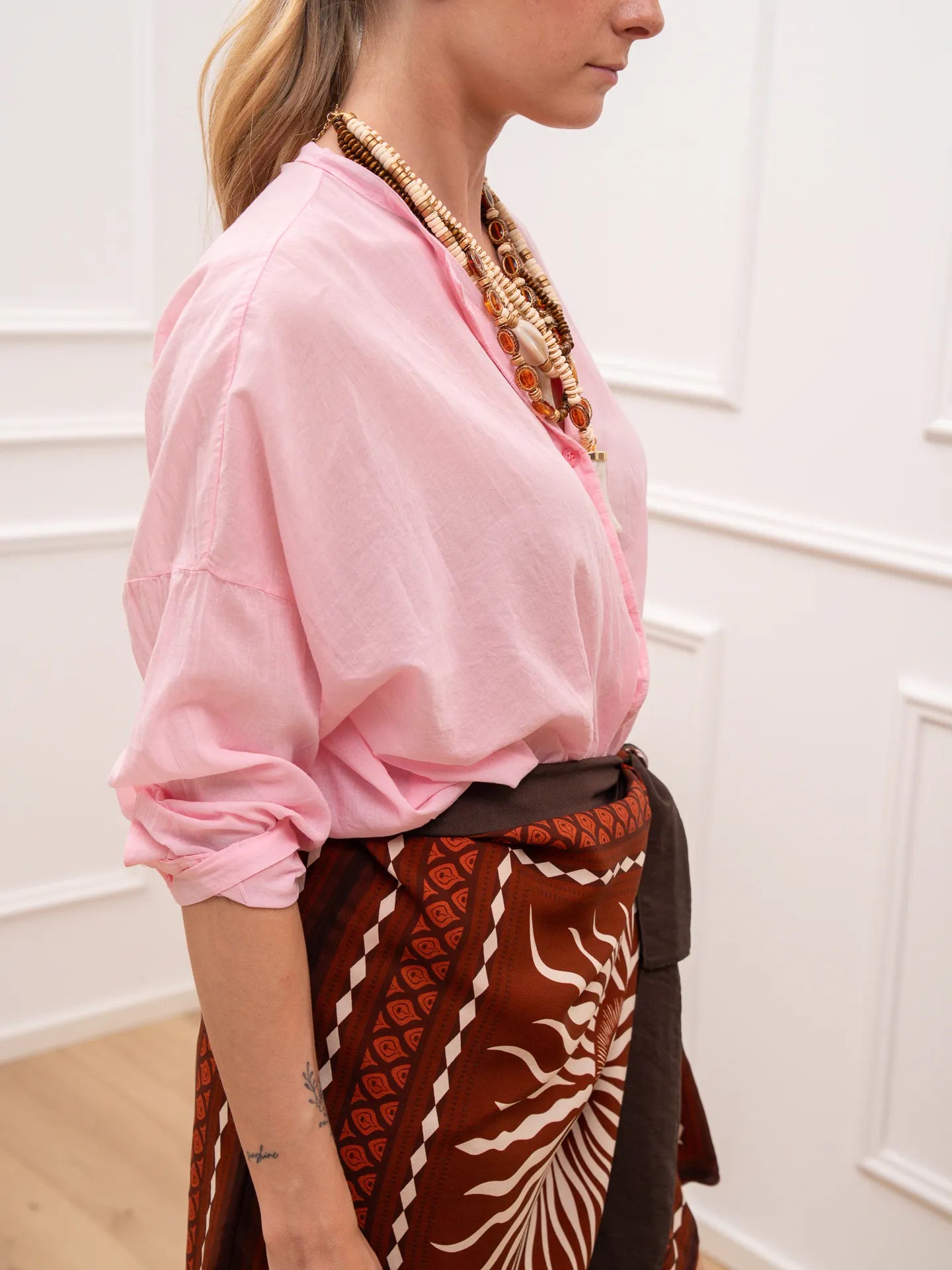 Camicia Daily confetto in mussola di cotone - Tensione In