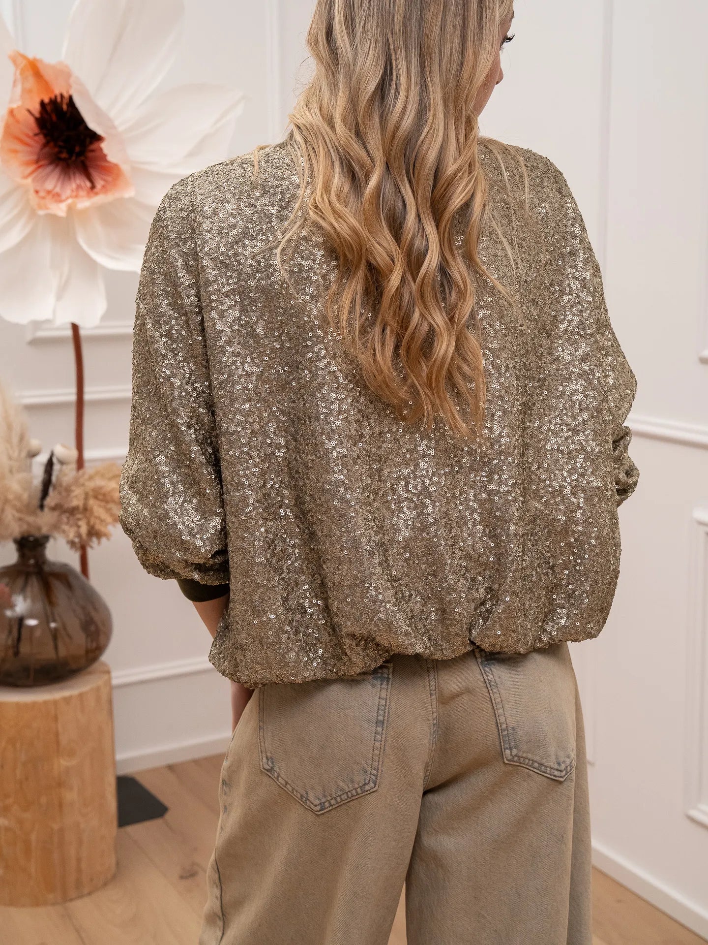 Bomber in paillettes kaki - Philia Loft