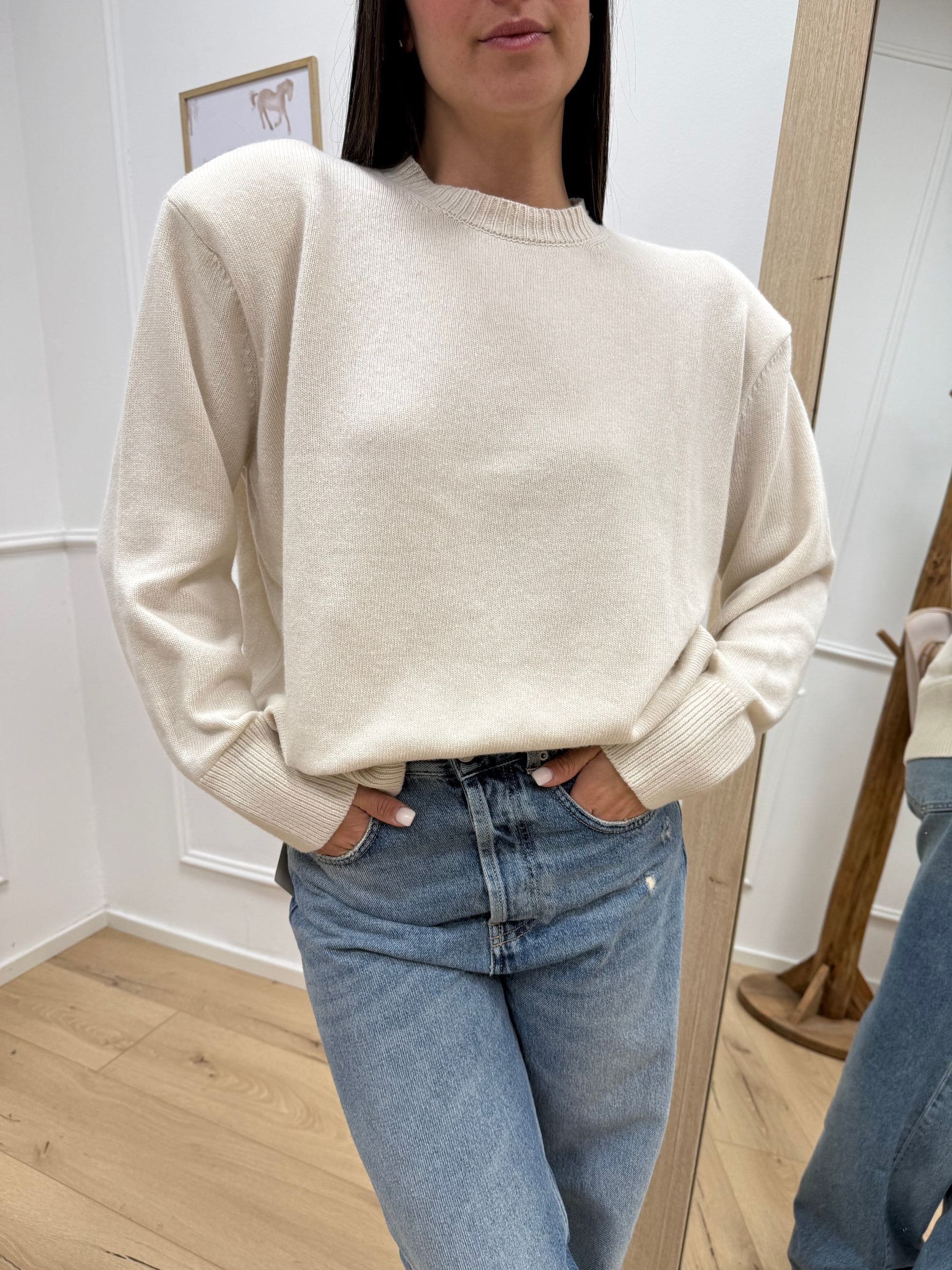 Maglia burro con spalline - Tensione In