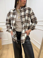 Camicia quadri panna e moro - HaveOne