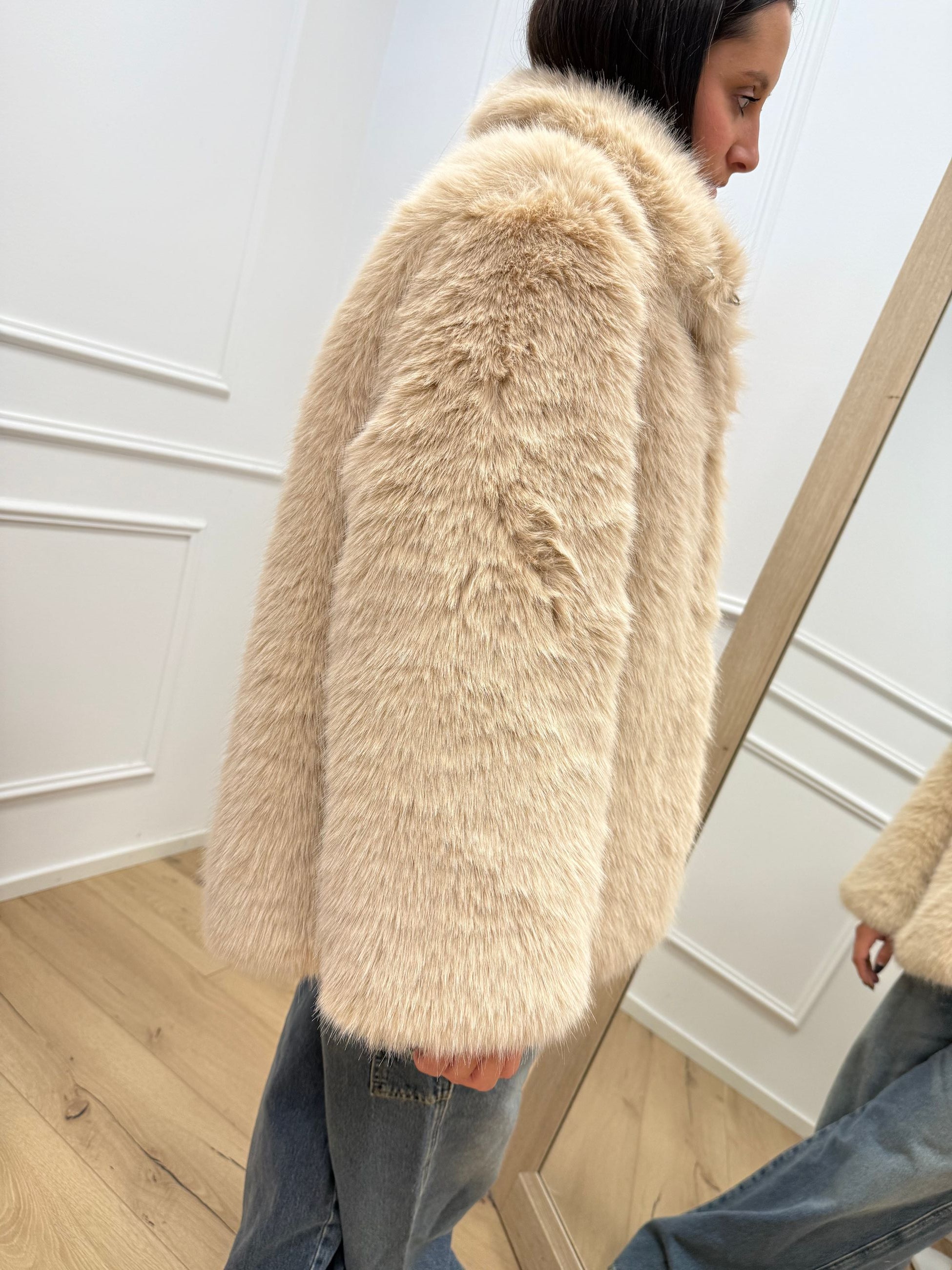 Pelliccia Sissy sabbia midi - HaveOne