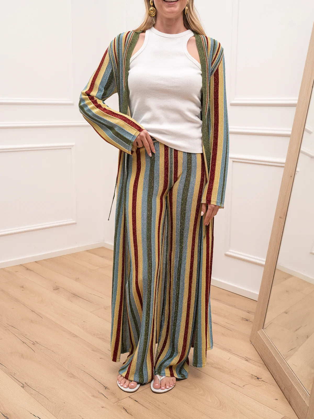 Pantaloni multicolor abete in lurex - The Loom Archive