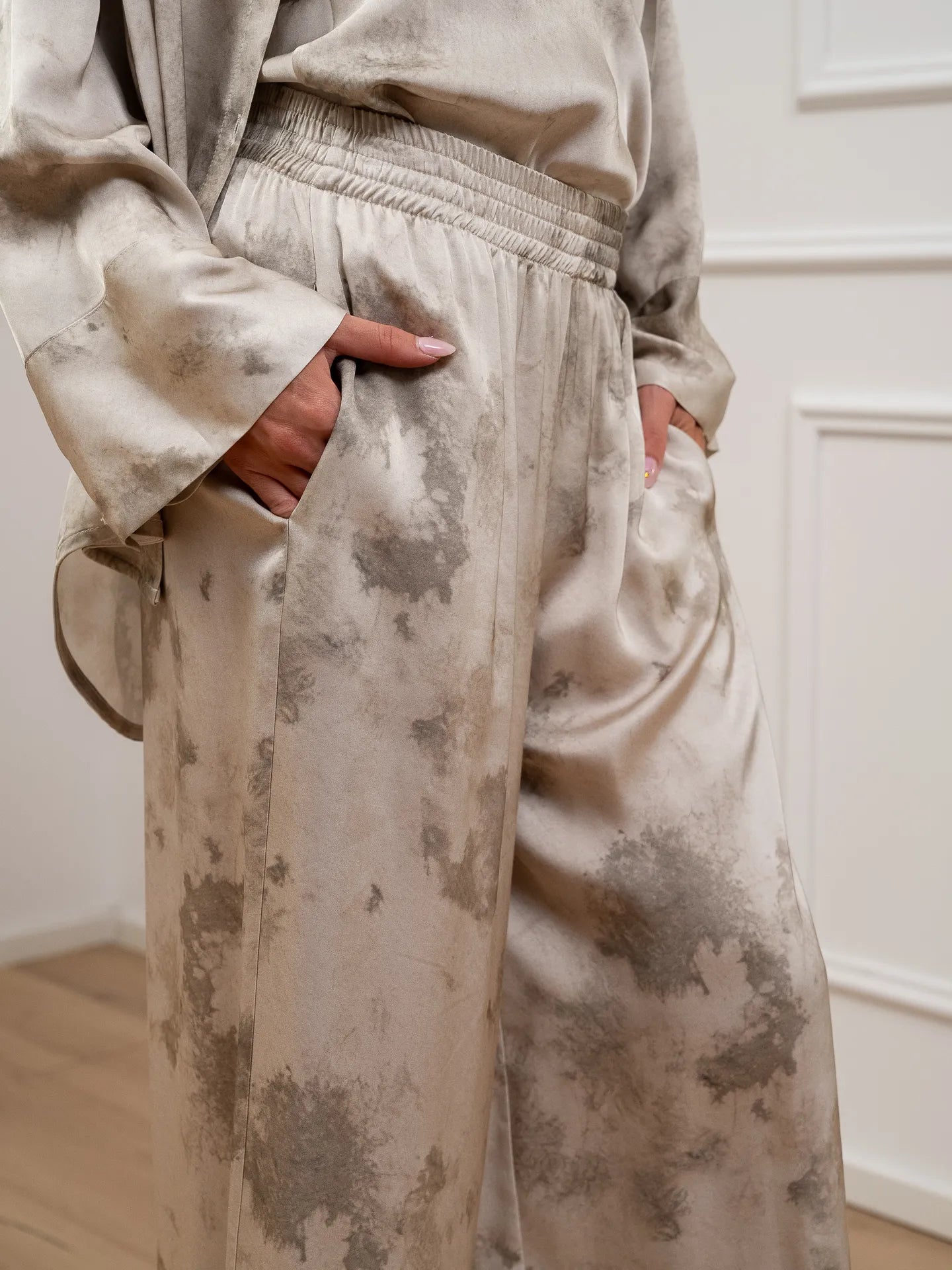 Pantaloni fluidi effetto marmo - Vicolo