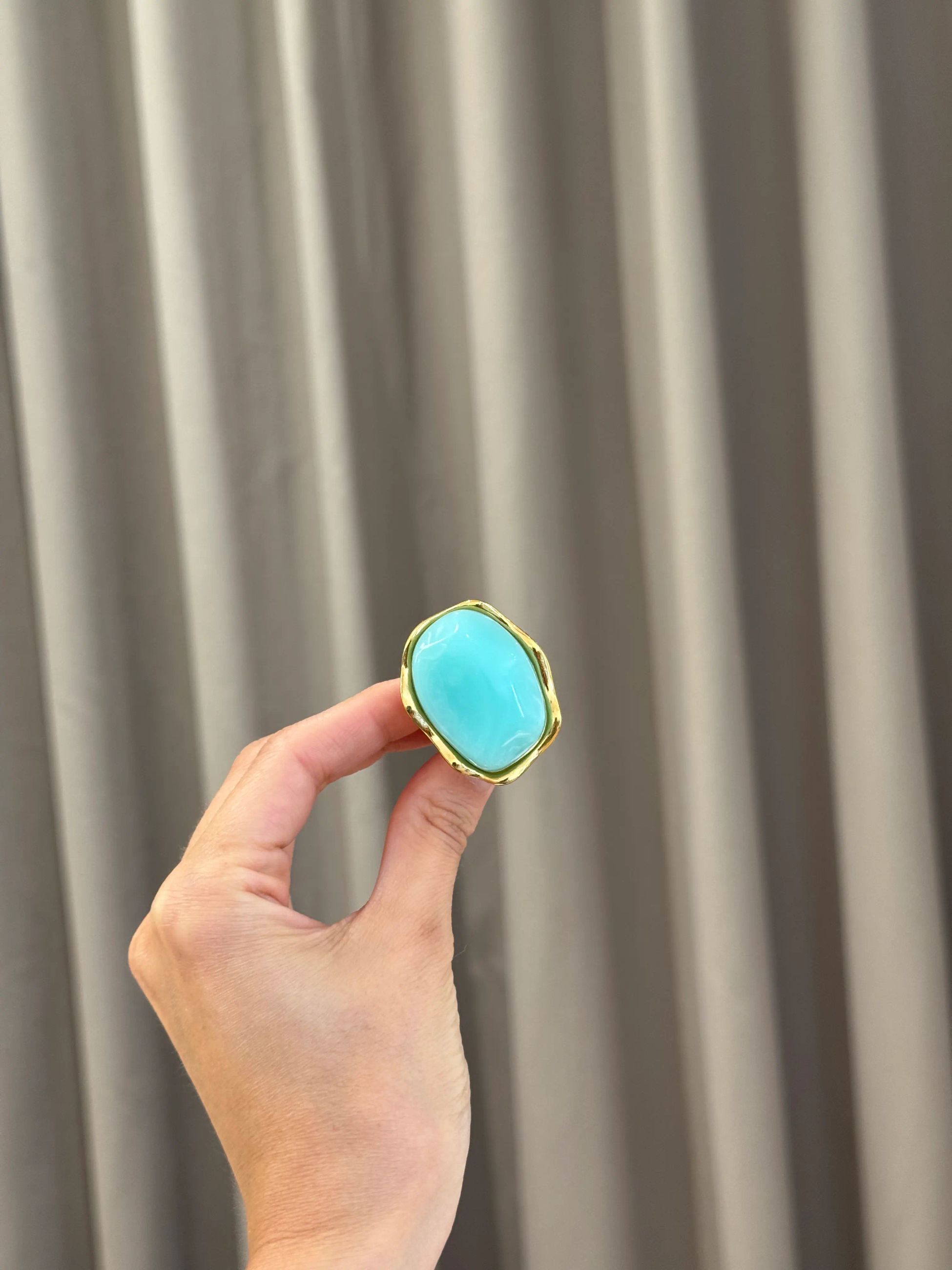 Anello pietra maxi turchese - Calibro Shop