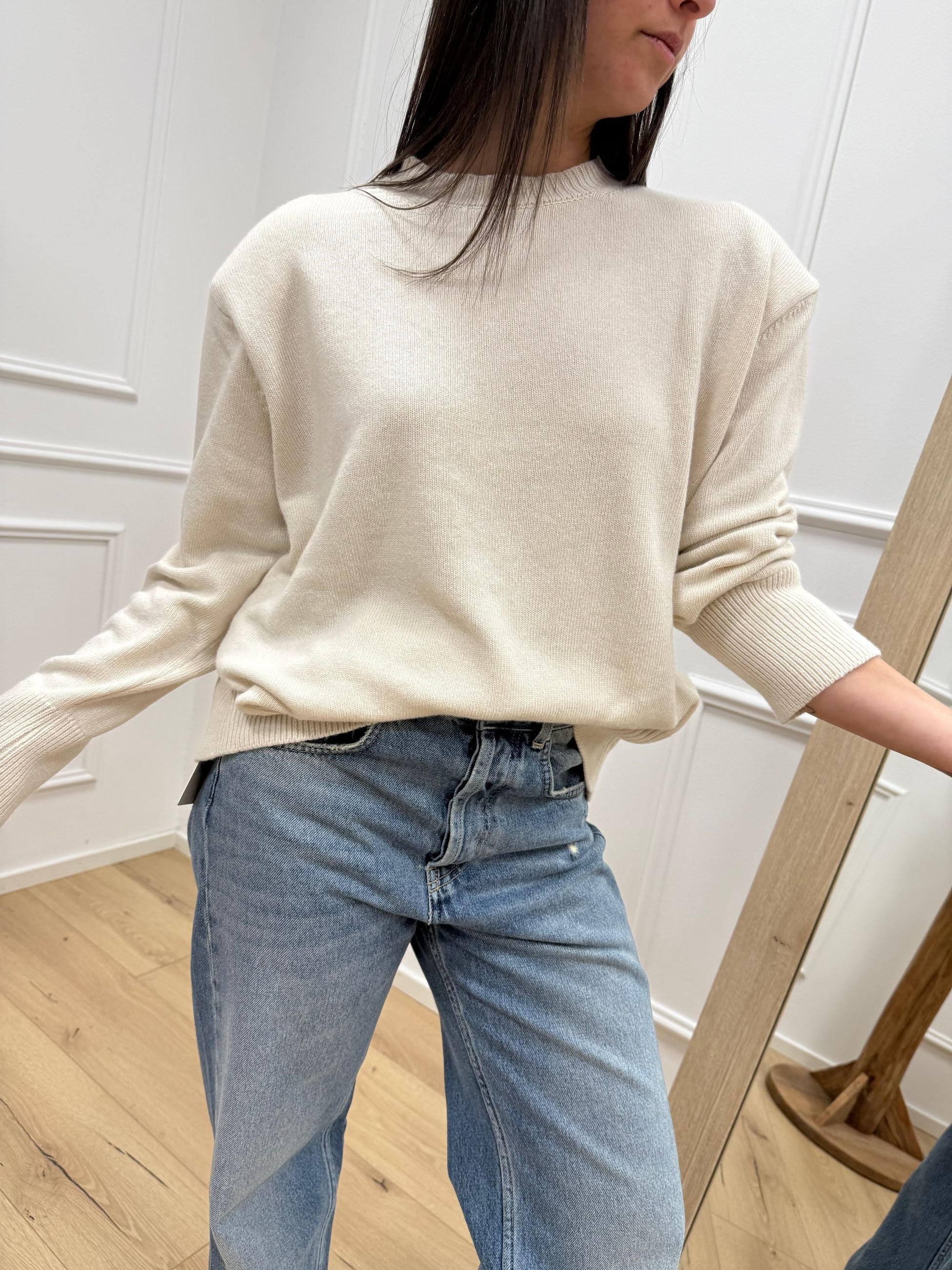 Maglia burro con spalline - Tensione In
