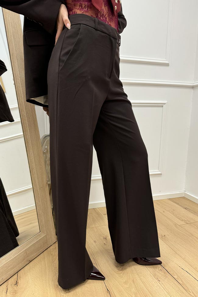 Haveone - Pantaloni basic moro a palazzo