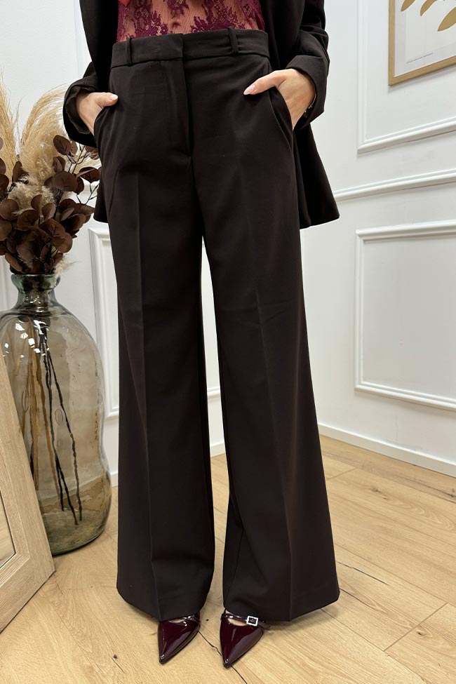 Haveone - Pantaloni basic moro a palazzo