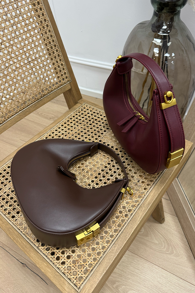 Calibro Shop - Borsa Moon bordeaux in pelle