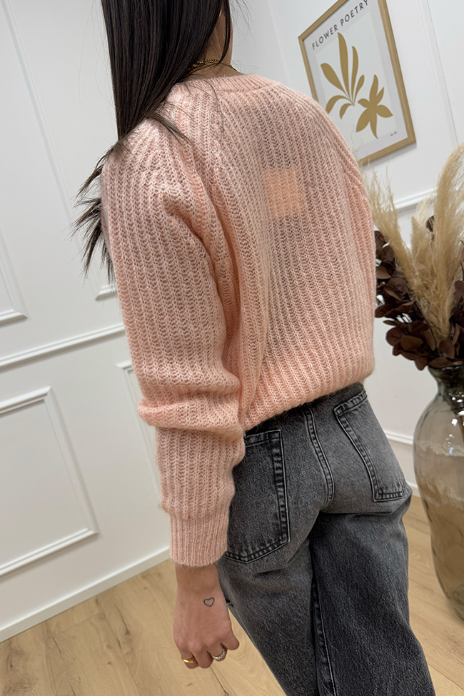 Vicolo - Maglia Sofia in mohair rosa baby