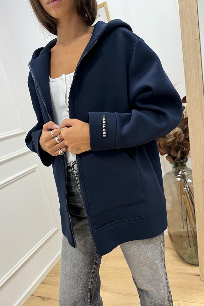 So Allure - Felpa blu navy con cappuccio