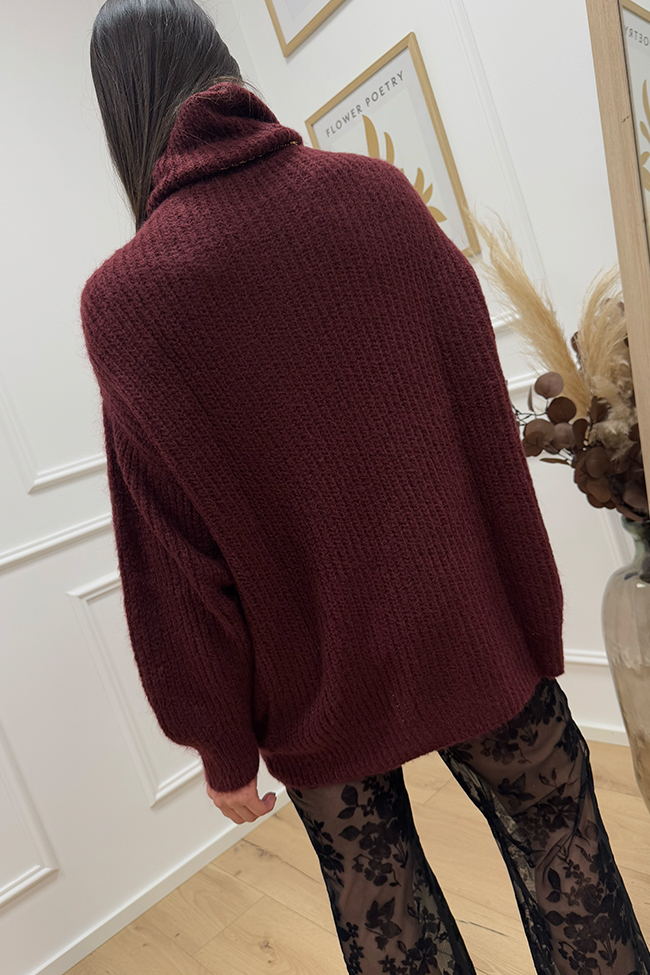 Haveone - Maglione collo a ciambella bordeaux