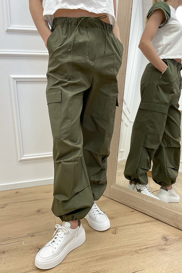 Haveone - Pantaloni cargo militari con coulisse