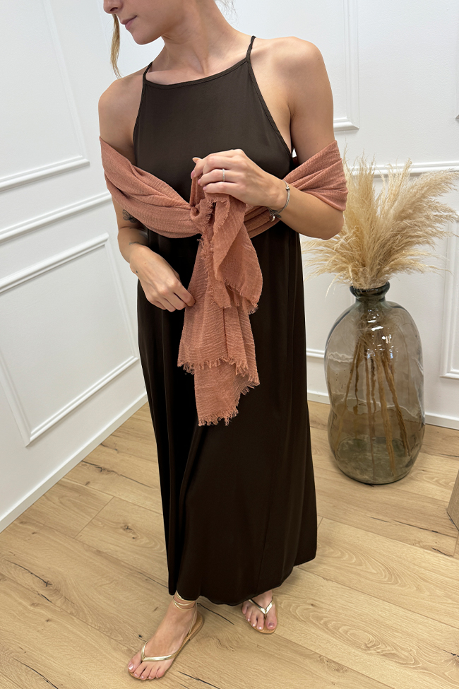 Calibro Shop - Maxi foulard cipria in mussola di cotone