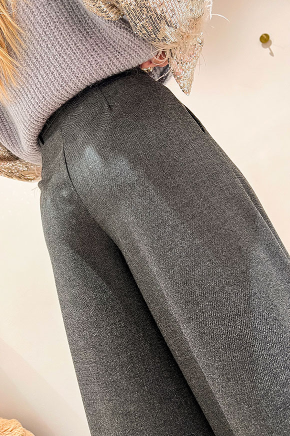 Tensione In - Wide fit gray cool wool trousers