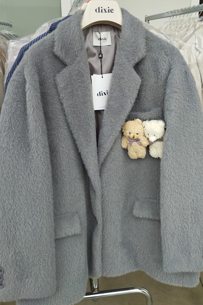 Dixie - PRE ORDINE - Giacca over grigia spille teddy