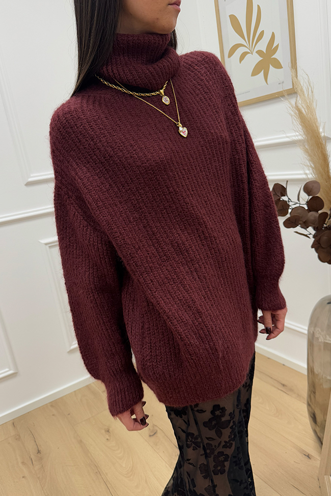 Haveone - Maglione collo a ciambella bordeaux