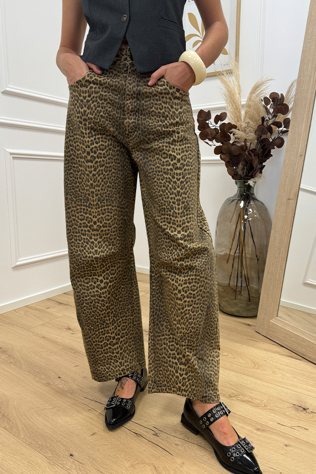 Crispy - Jeans leopardati carrot fit