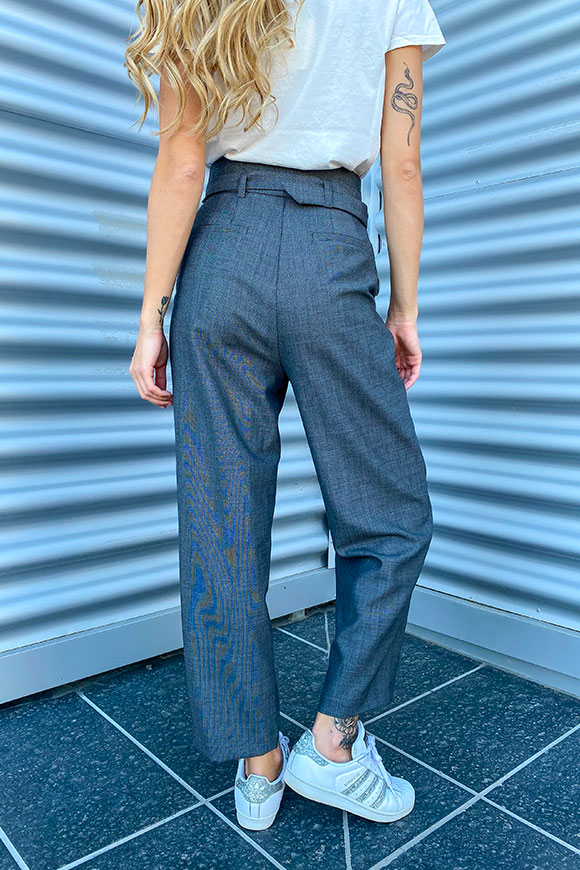 Vicolo - Gray melange trousers with pleats