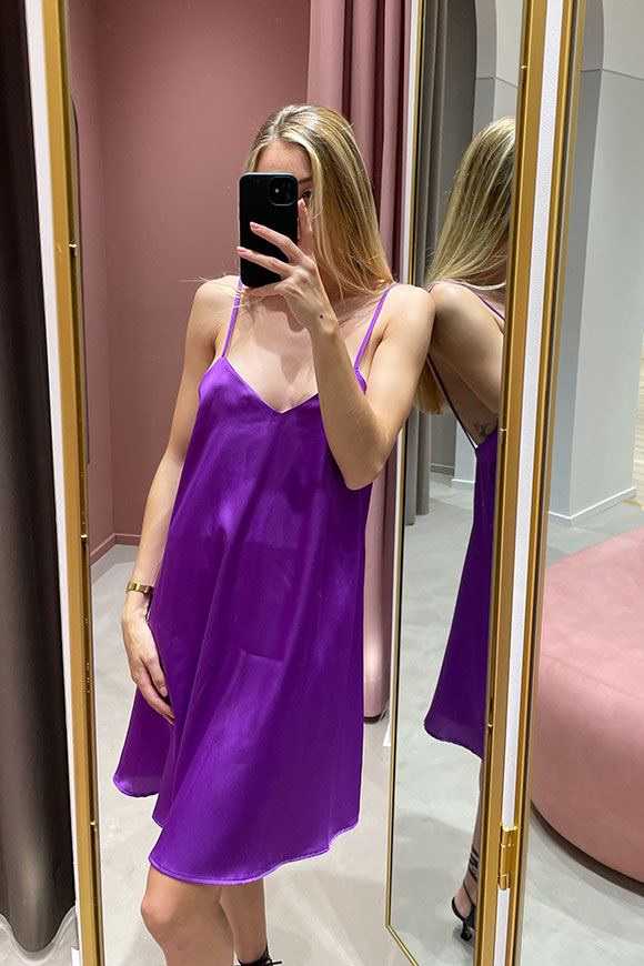 Kontatto - Purple satin slip dress