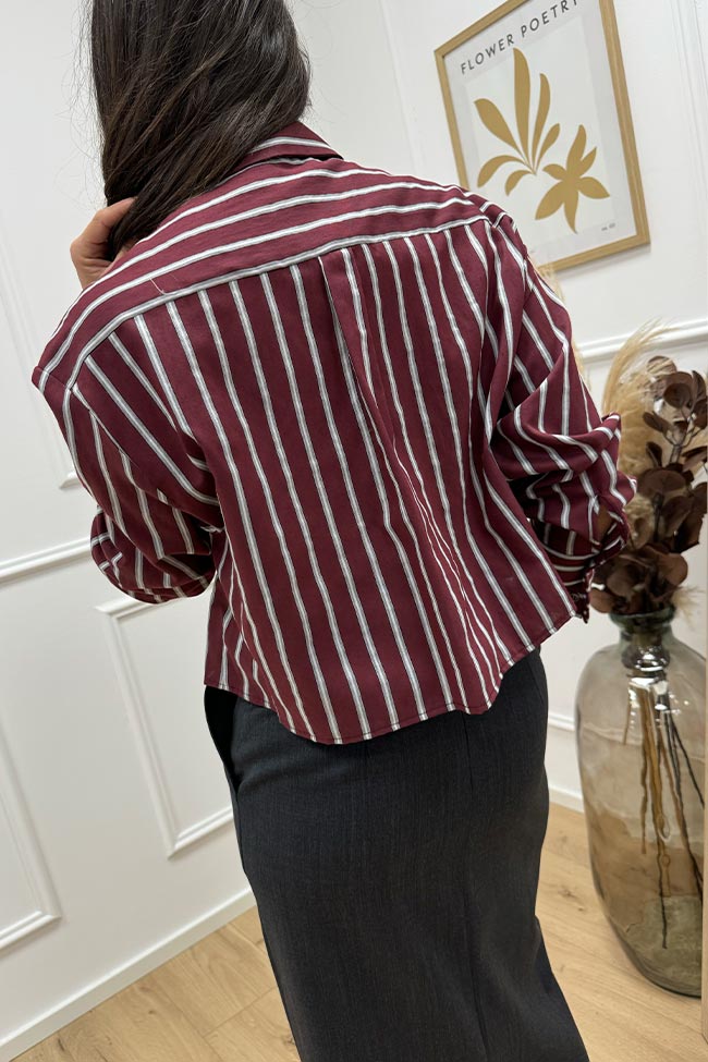 Haveone - PRE ORDINE - Camicia bordeaux e grigio con cravatta