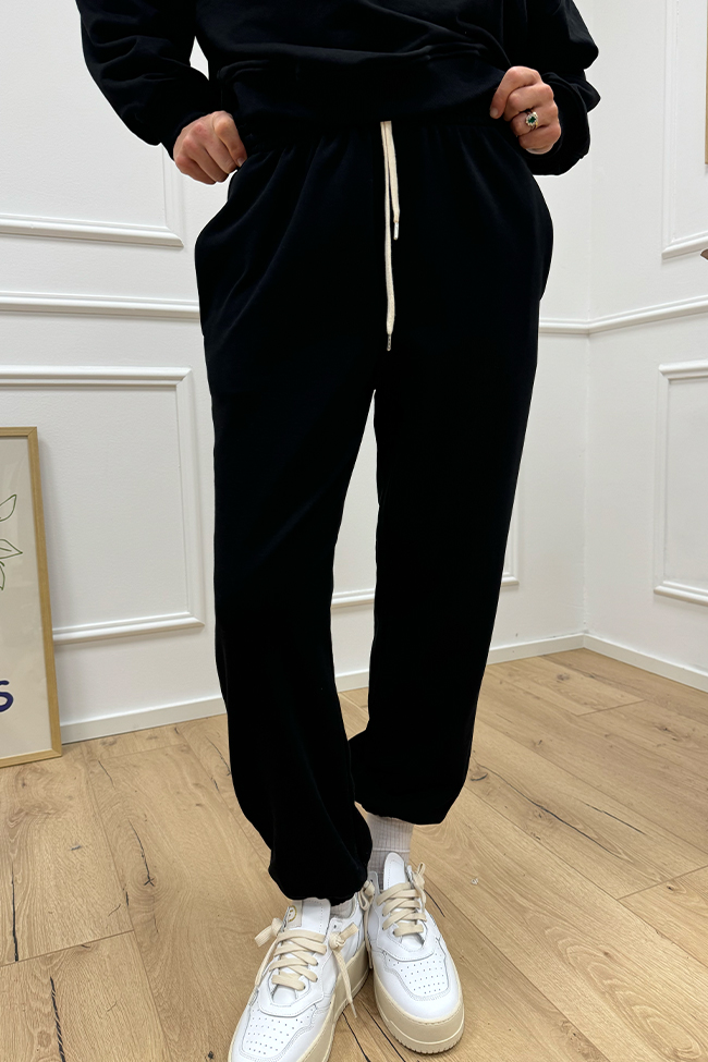 Vicolo - Pantaloni joggers neri elastico in vita