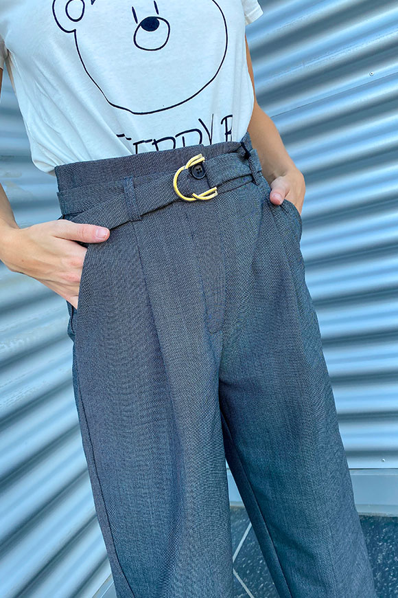 Vicolo - Pantaloni grigio mèlange con pences