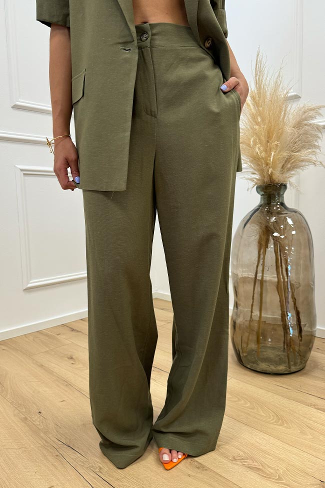 Dixie - Completo giacca e pantalone militare misto lino