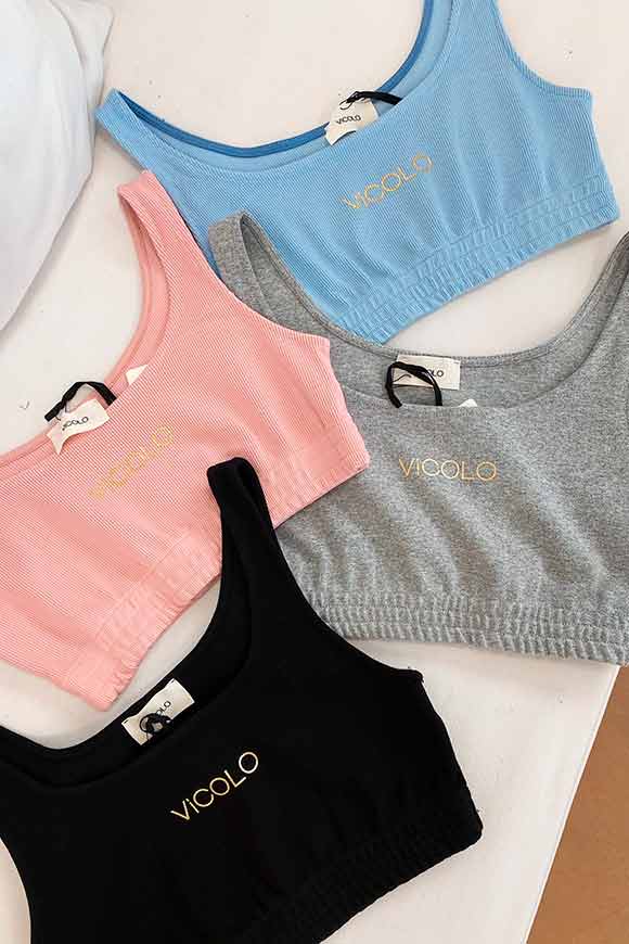 Vicolo - Gray sports top with gold logo