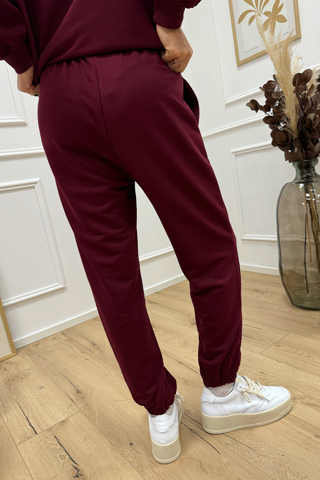 Vicolo - Pantaloni joggers vino elastico in vita