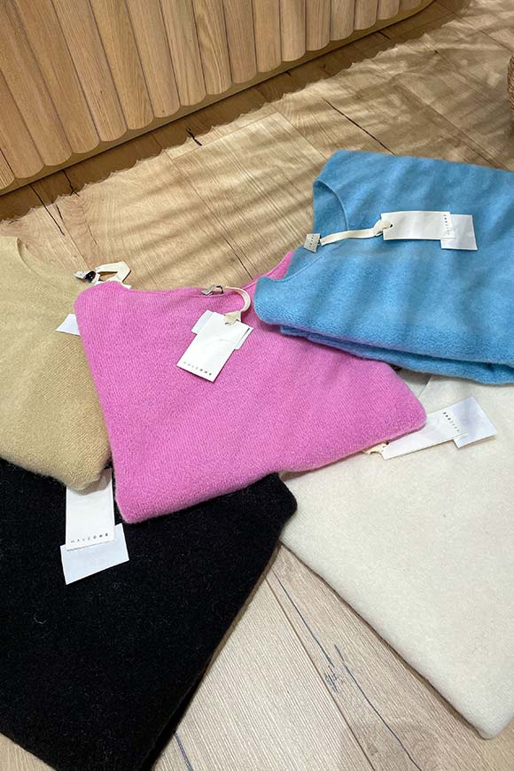 Haveone - Maglia celeste manica scesa in mohair