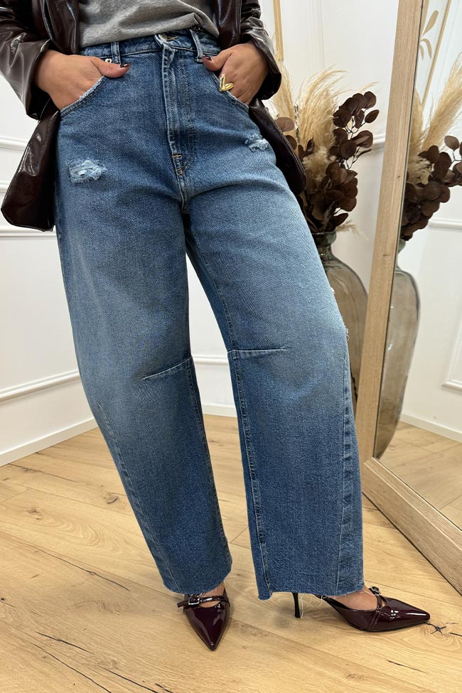 Haveone - Jeans Barbara balloon fit con pinces ginocchio