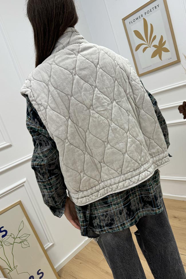 Crispy - Gilet trapuntato perla